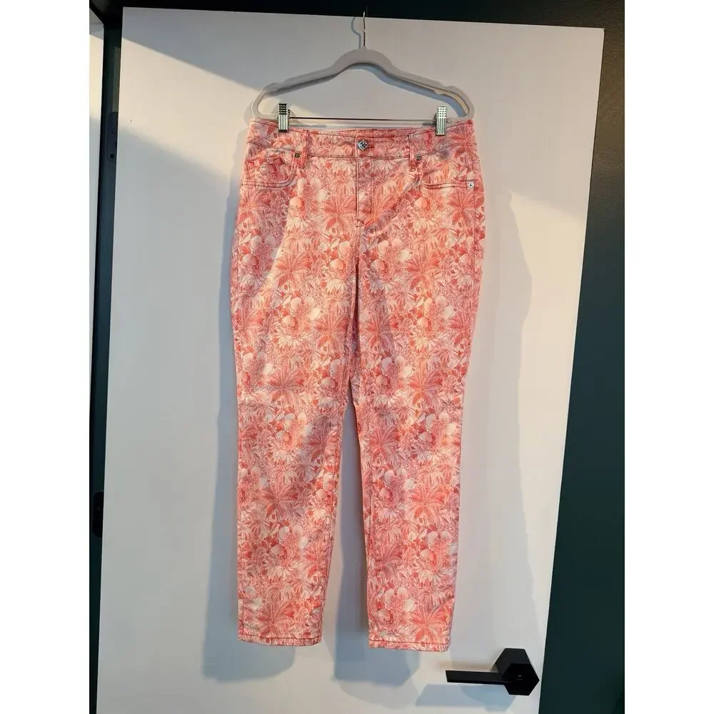 Tommy Bahama Boracay Beach High Rise Ankle Jeans in Paradise Pink - Size 10